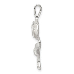 Sophia Jewelers 925 Sterling Silver Rose Pendant with Polished Anti-Tarnish Finish