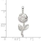Sophia Jewelers 925 Sterling Silver Rose Pendant with Polished Anti-Tarnish Finish