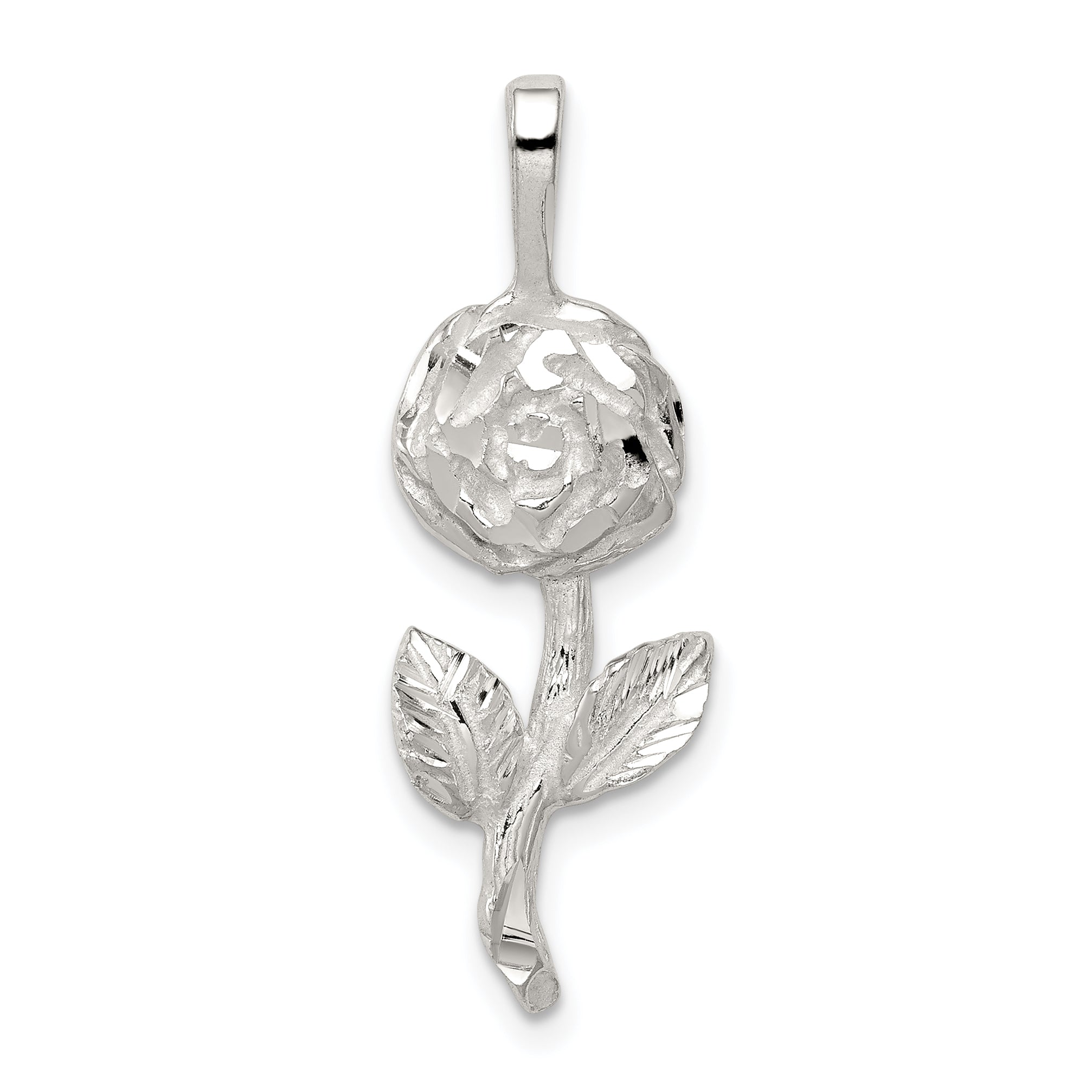 Sterling Silver Rose Pendant
