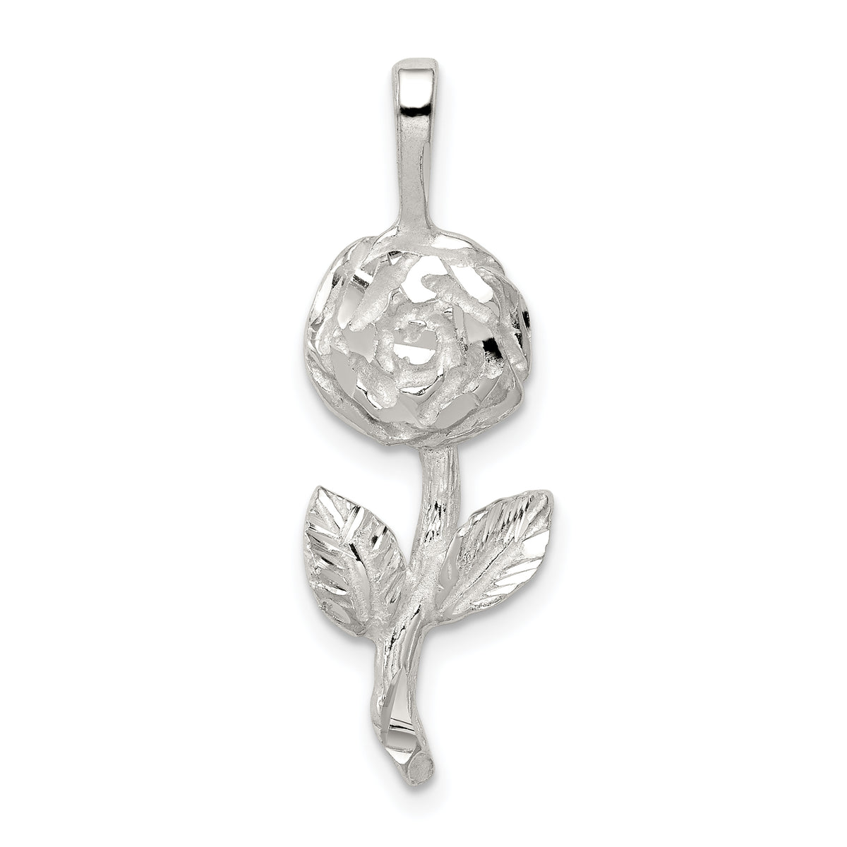 Sterling Silver Rose Pendant