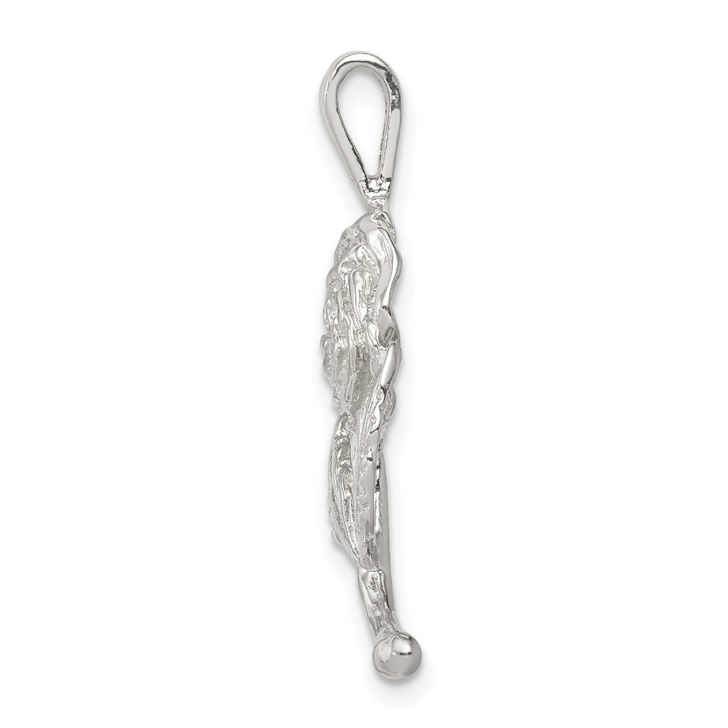 Sterling Silver 925 Rose Pendant with Polished Anti-Tarnish Finish