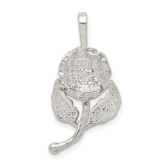 Sterling Silver 925 Rose Pendant with Polished Anti-Tarnish Finish