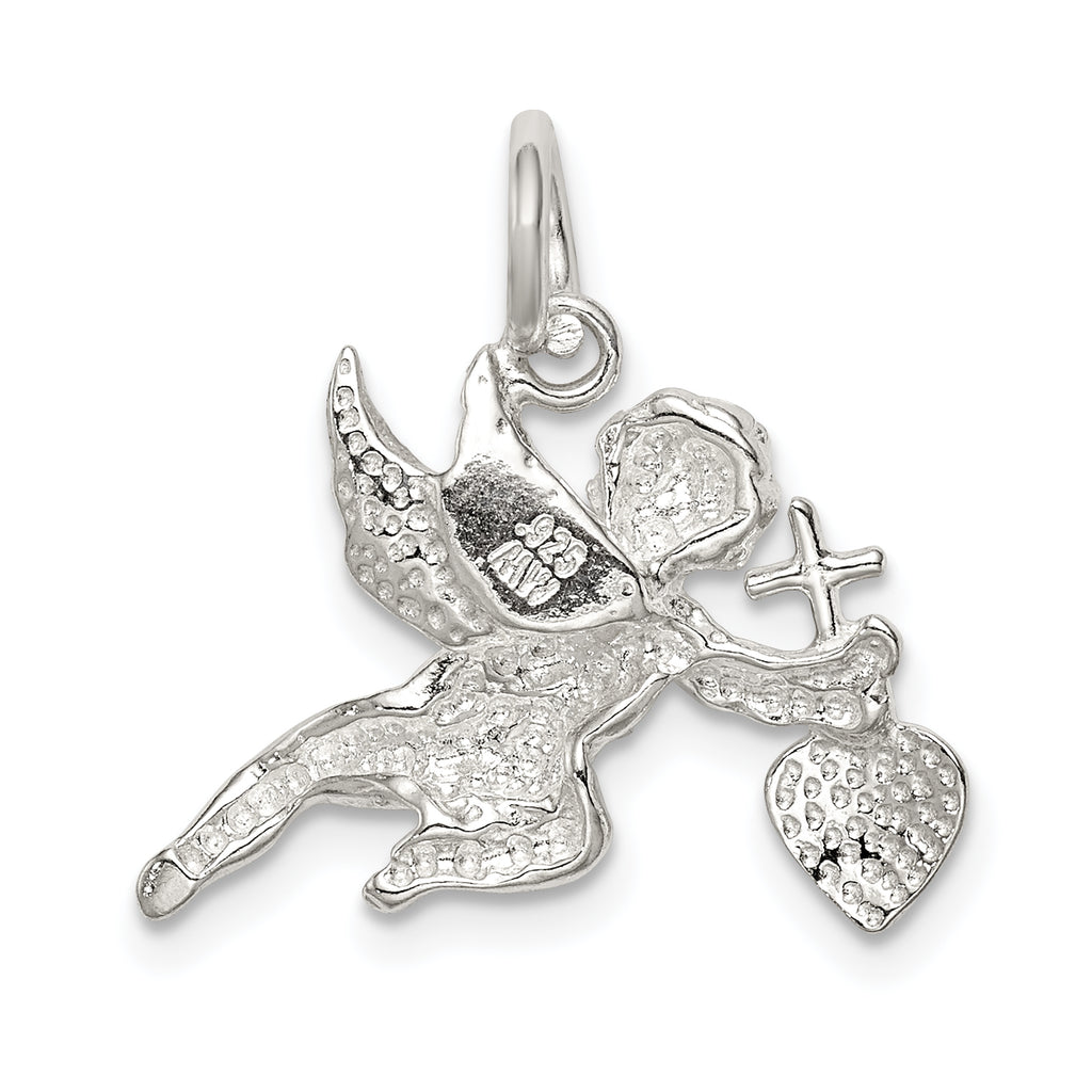 Sterling Silver 925 Cupid Charm with Polished Finish and Anti-Tarnish Coating