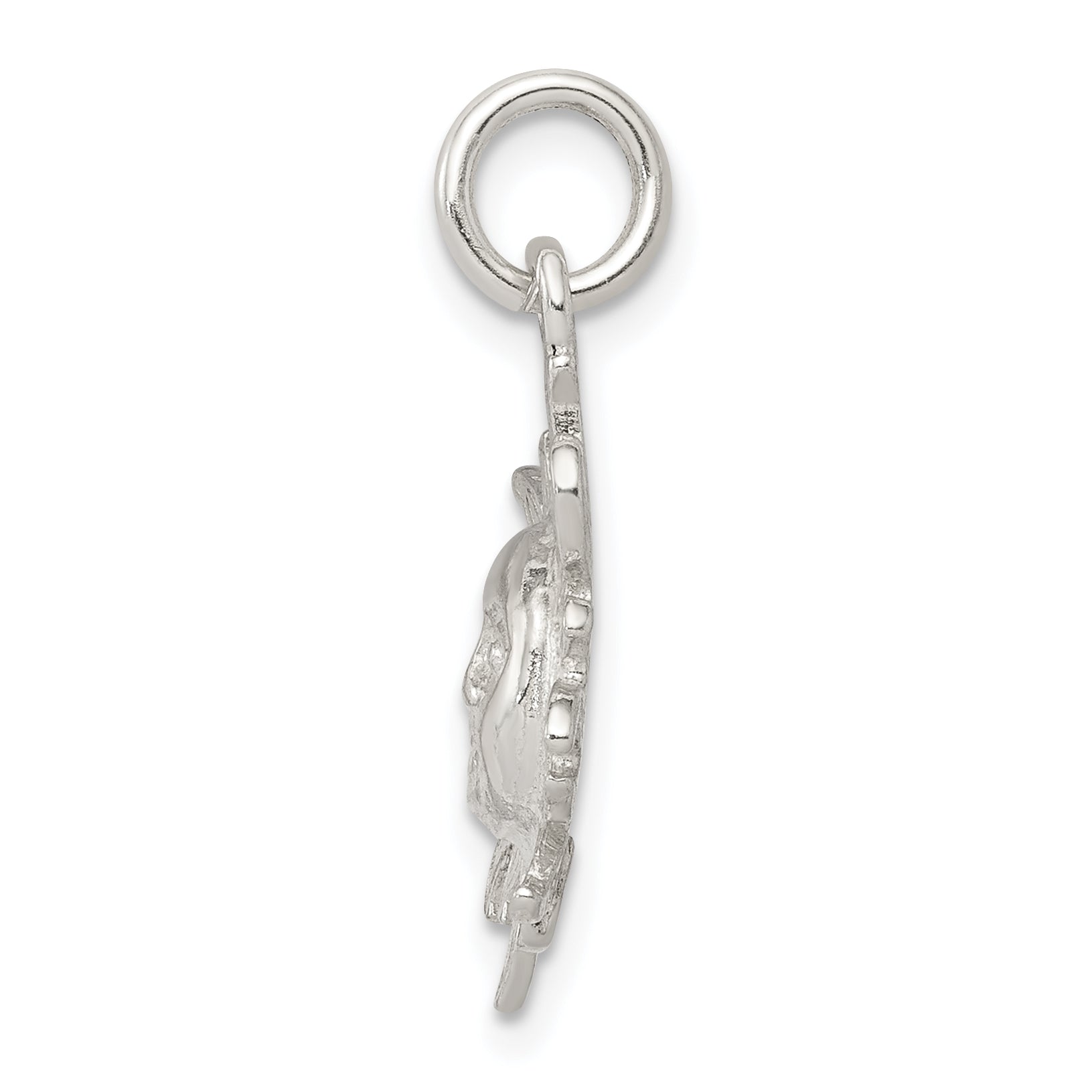 Sterling Silver 925 Sun Charm with Polished Anti-Tarnish Finish for Men