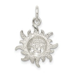 Sterling Silver 925 Sun Charm with Polished Anti-Tarnish Finish for Men