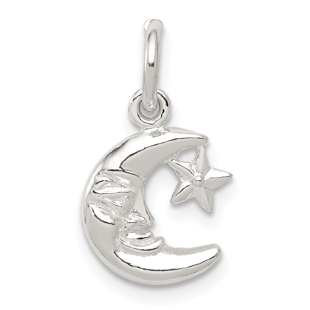 Sterling Silver Moon & Star Charm Main image