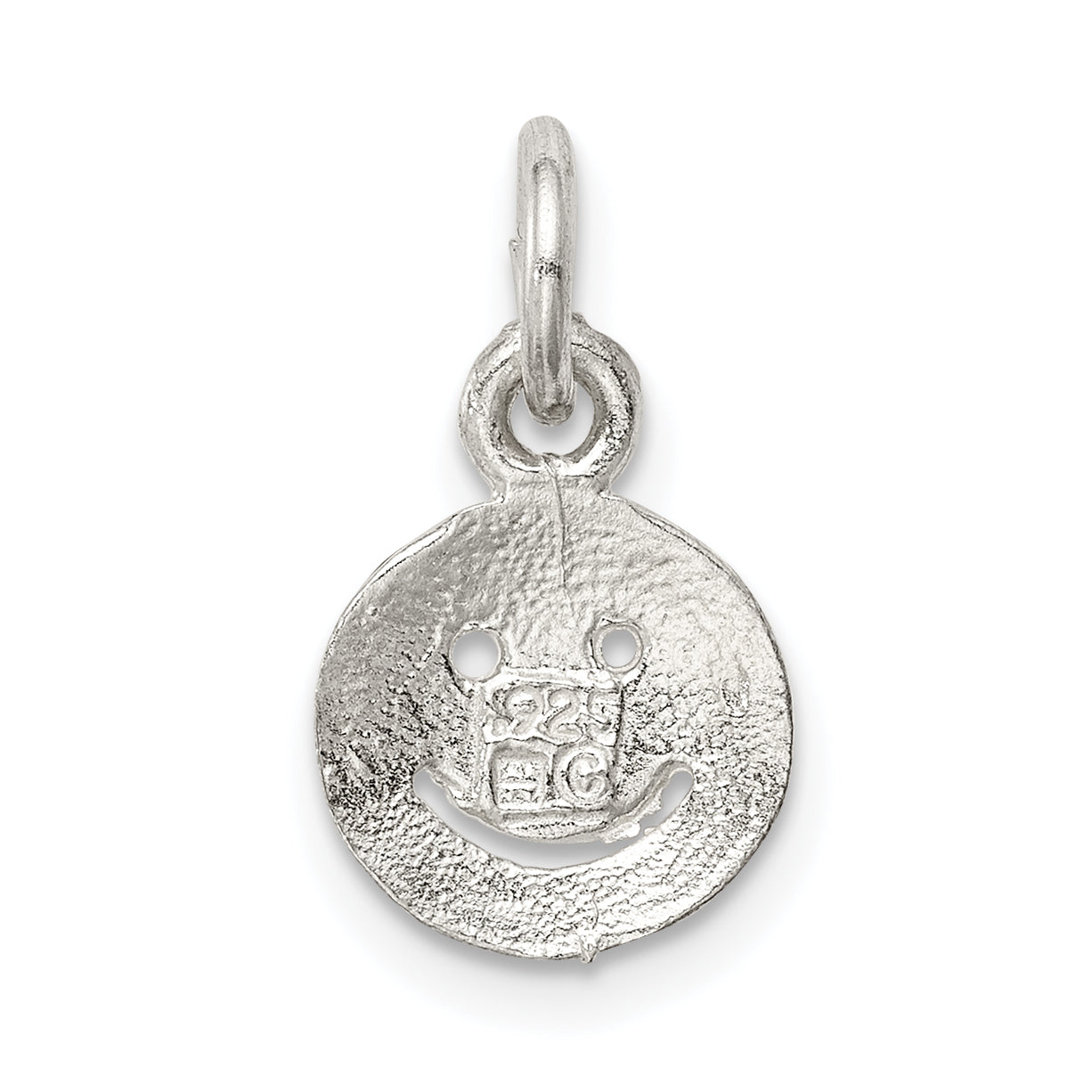 Sterling Silver 925 Smiley Face Charm with Polished Anti-Tarnish Finish