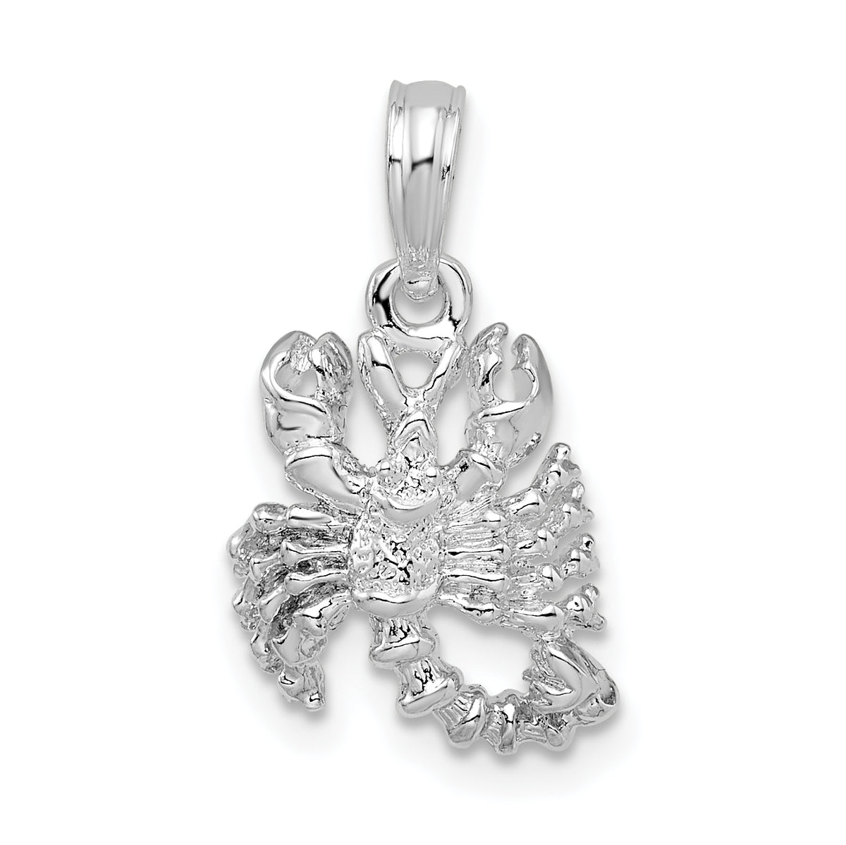 De-Ani Sterling Silver Rhodium-Plated Polished 3D Scorpio Zodiac Pendant