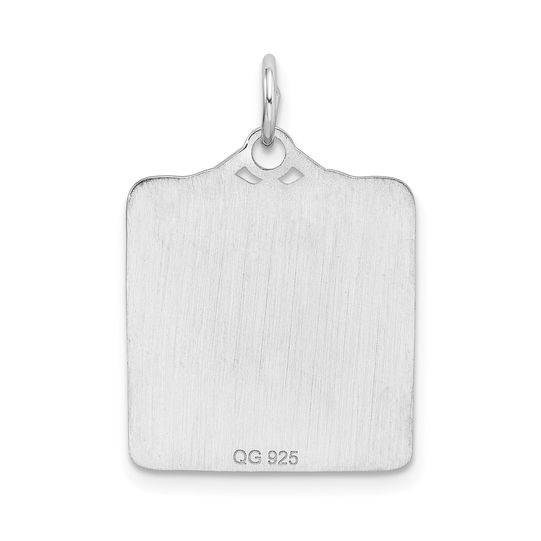 Sterling Silver 925 Engravable Birth Certificate Charm with Polished Front