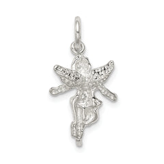 Sterling Silver 925 Angel Charm with Polished Anti-Tarnish Finish