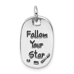 Sterling Silver RH-plated Antiqued SUCCESS/FOLLOW YOUR STAR Pendant