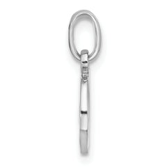 Sterling Silver Rhodium-plated Whale/Dolphin Tail Circle Pendant