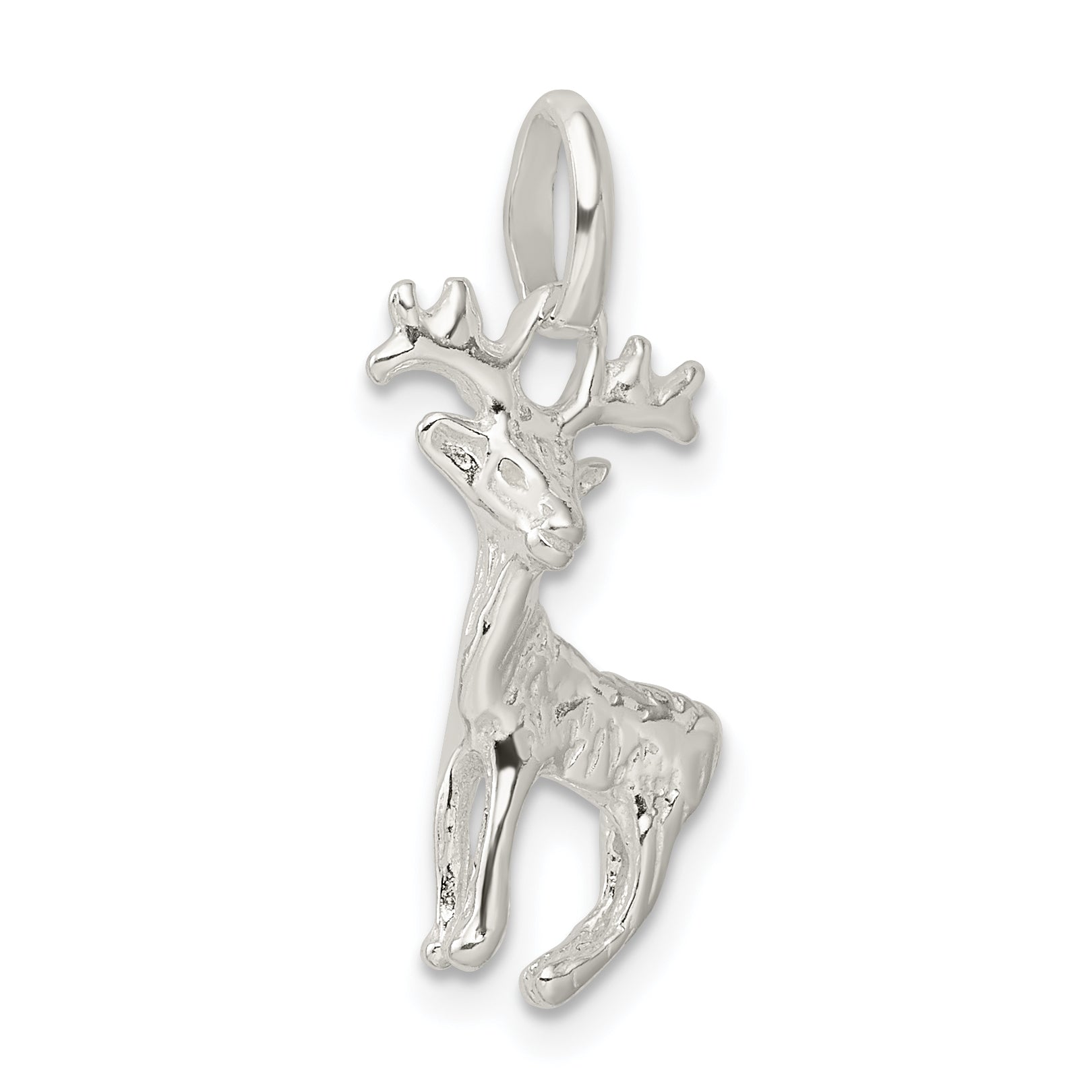 Sterling Silver 925 Deer Charm with Polished Finish and Anti-Tarnish Protection