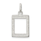 925 Sterling Silver Reversible Picture Frame Charm with Anti-Tarnish Finish