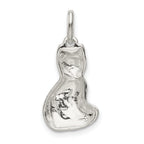 Sophia Jewelers 925 Sterling Silver Cat Charm with Anti-Tarnish Finish
