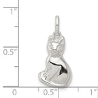 Sophia Jewelers 925 Sterling Silver Cat Charm with Anti-Tarnish Finish