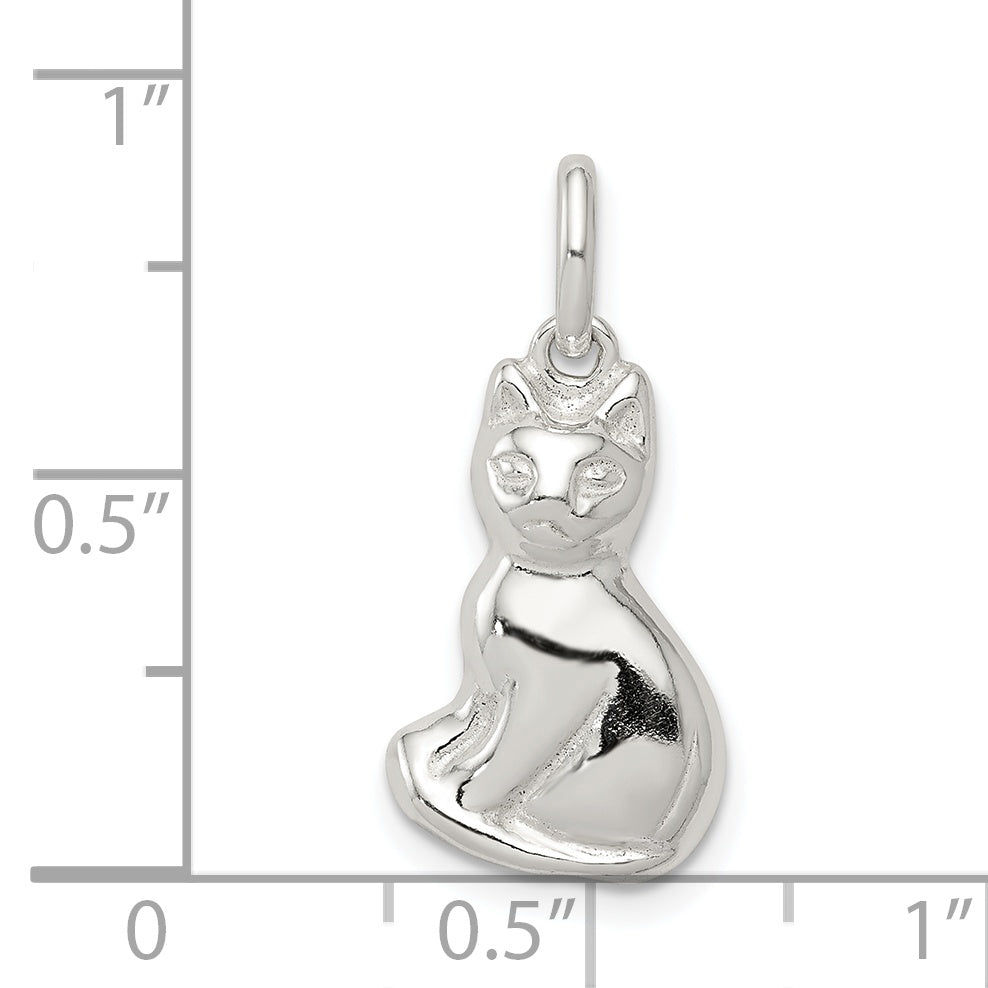 Sophia Jewelers 925 Sterling Silver Cat Charm with Anti-Tarnish Finish
