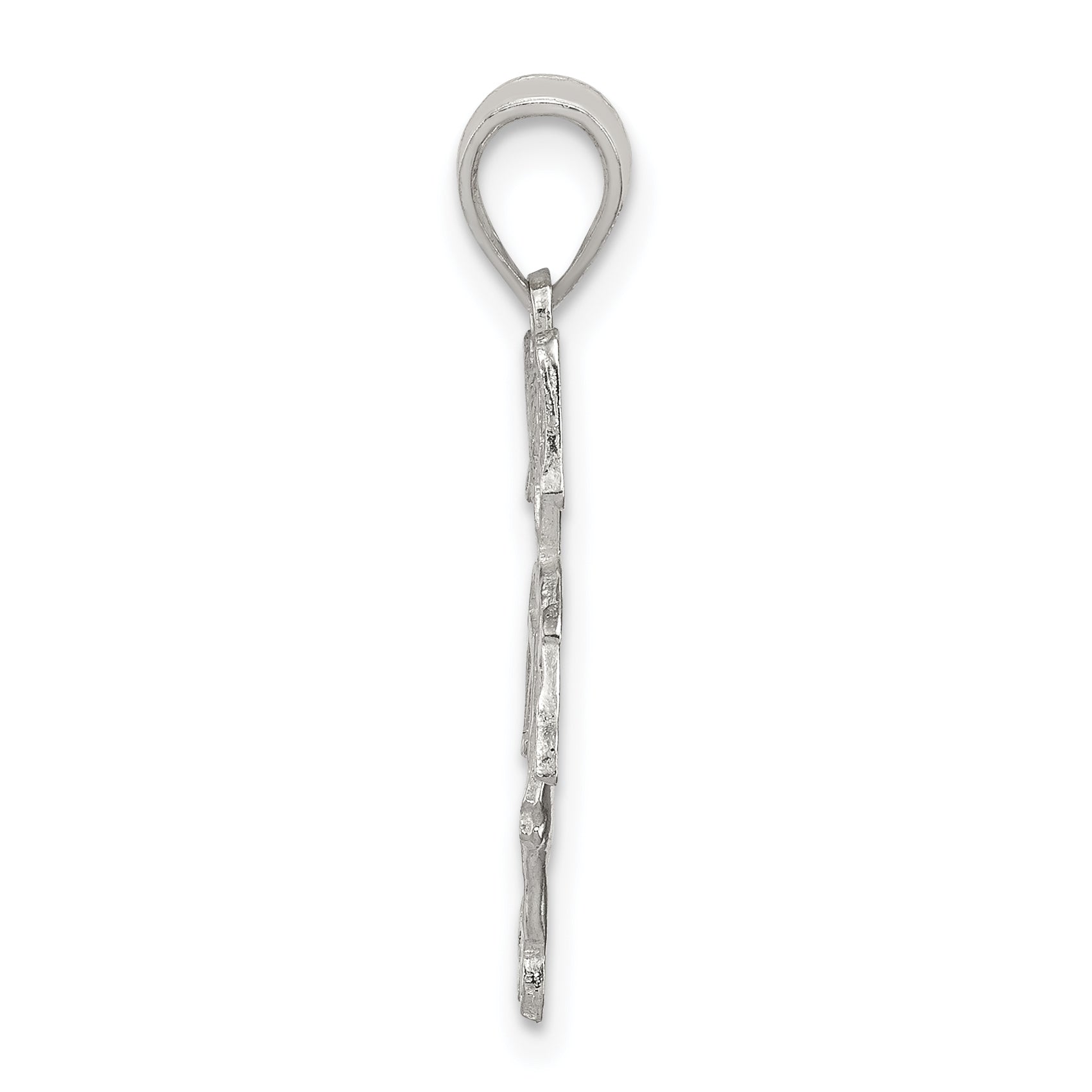 Sterling Silver 925 Soccer Player Girl Charm Polished Sports Pendant