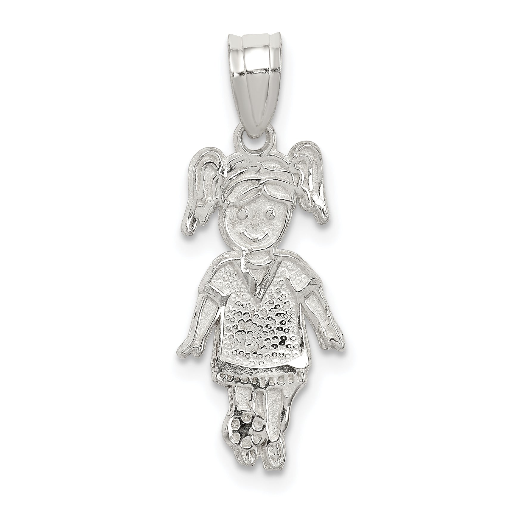 Sterling Silver Sports Soccer Player Girl Charm Main image