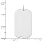 Sterling Silver Engravable Dog Tag with Polished Front and Satin Back