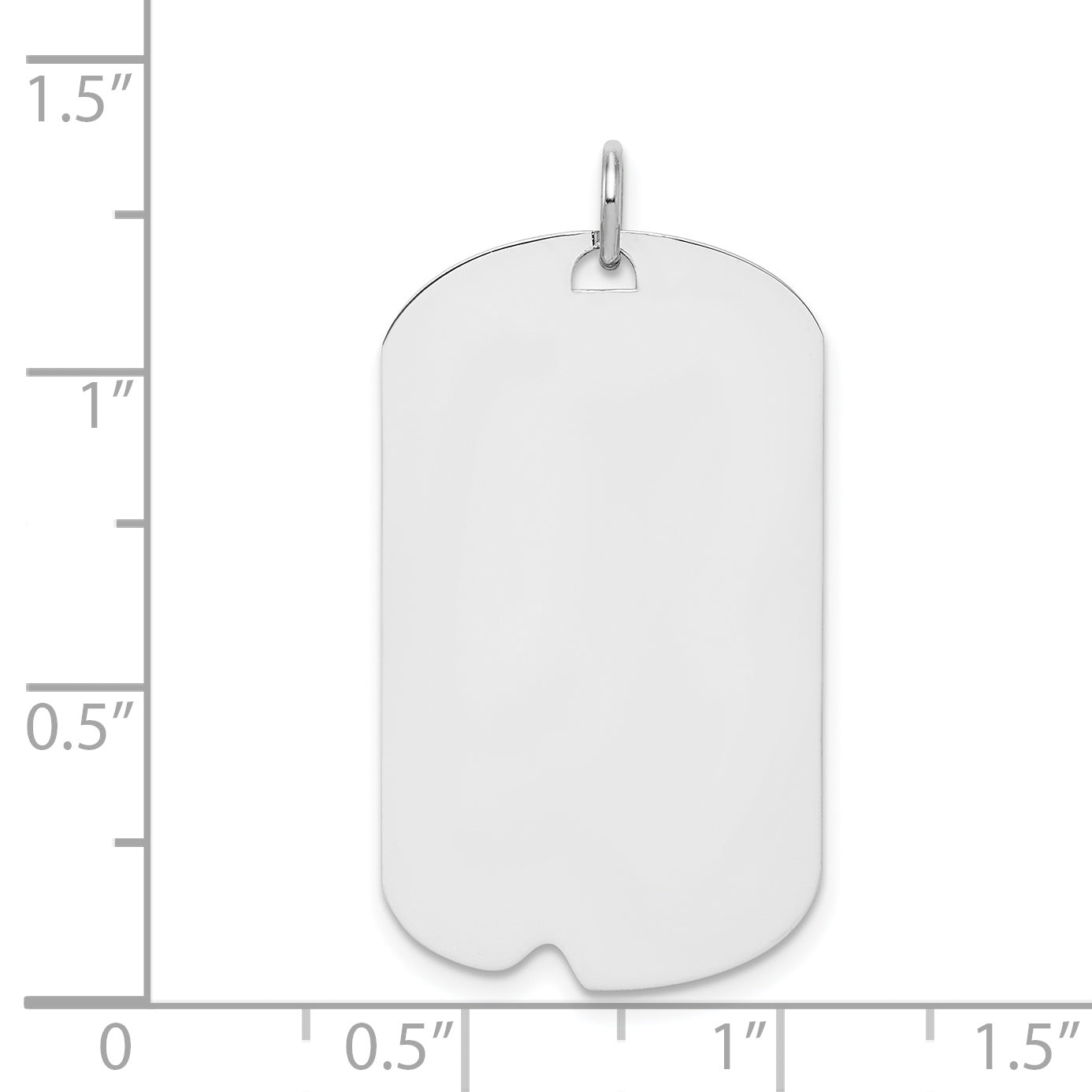 Sterling Silver Engravable Dog Tag with Polished Front and Satin Back