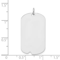 Sterling Silver Engravable Dog Tag with Polished Front and Satin Back