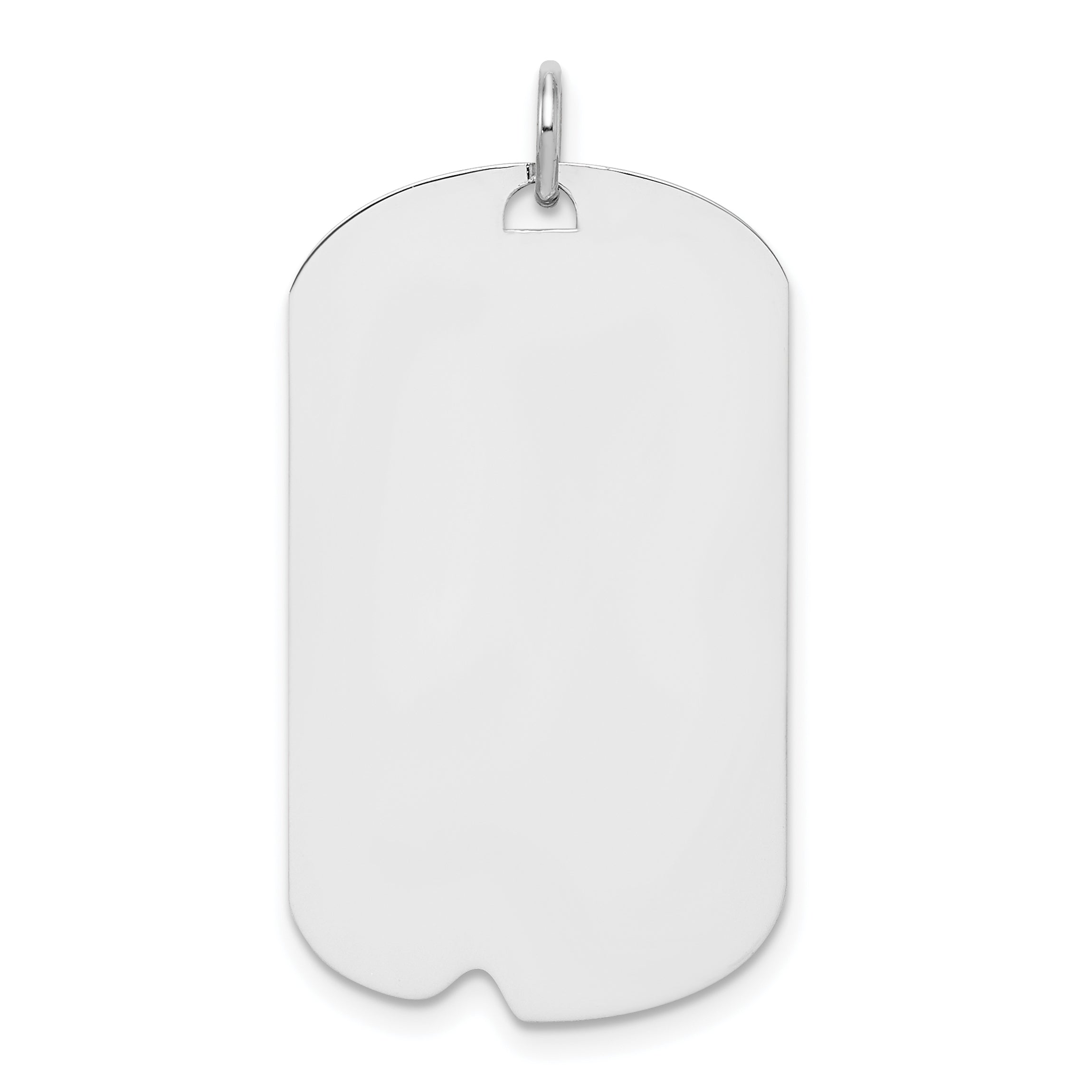 SS Rhodium-plated Polished Front/Satin Back Engravable Dog Tag Main image