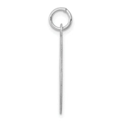 925 Sterling Silver Rhodium-Plated Caduceus Pendant with Engravable Polished Finish