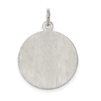 925 Sterling Silver Rhodium-Plated Caduceus Pendant with Engravable Polished Finish