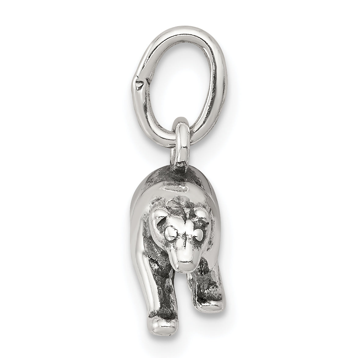 Sterling Silver 925 Bear Charm with Antiqued Finish and Anti-Tarnish Coating Secondary image