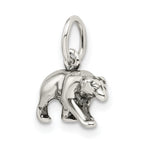 Sterling Silver 925 Bear Charm with Antiqued Finish and Anti-Tarnish Coating