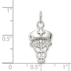 Sterling Silver 925 Nurse Symbol Charm with Polished Anti-Tarnish Finish