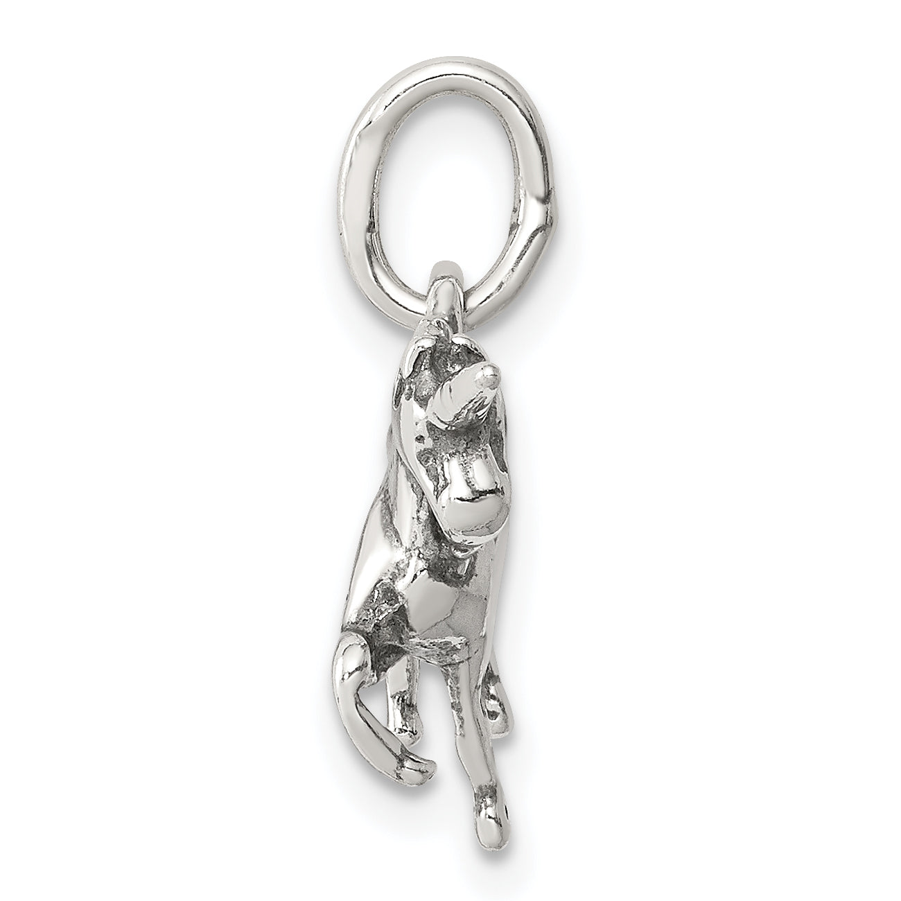Sterling Silver 3D Antiqued Unicorn Charm  Solid and Casted Design
