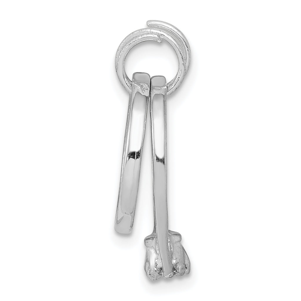 Sterling Silver 925 Rhodium-Plated Wedding Ring Charm with Polished Finish
