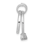 Sterling Silver 925 Rhodium-Plated Wedding Ring Charm with Polished Finish