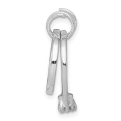 Sterling Silver 925 Rhodium-Plated Wedding Ring Charm with Polished Finish