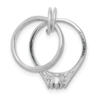 Sterling Silver 925 Rhodium-Plated Wedding Ring Charm with Polished Finish