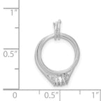 Sterling Silver 925 Rhodium-Plated Wedding Ring Charm with Polished Finish