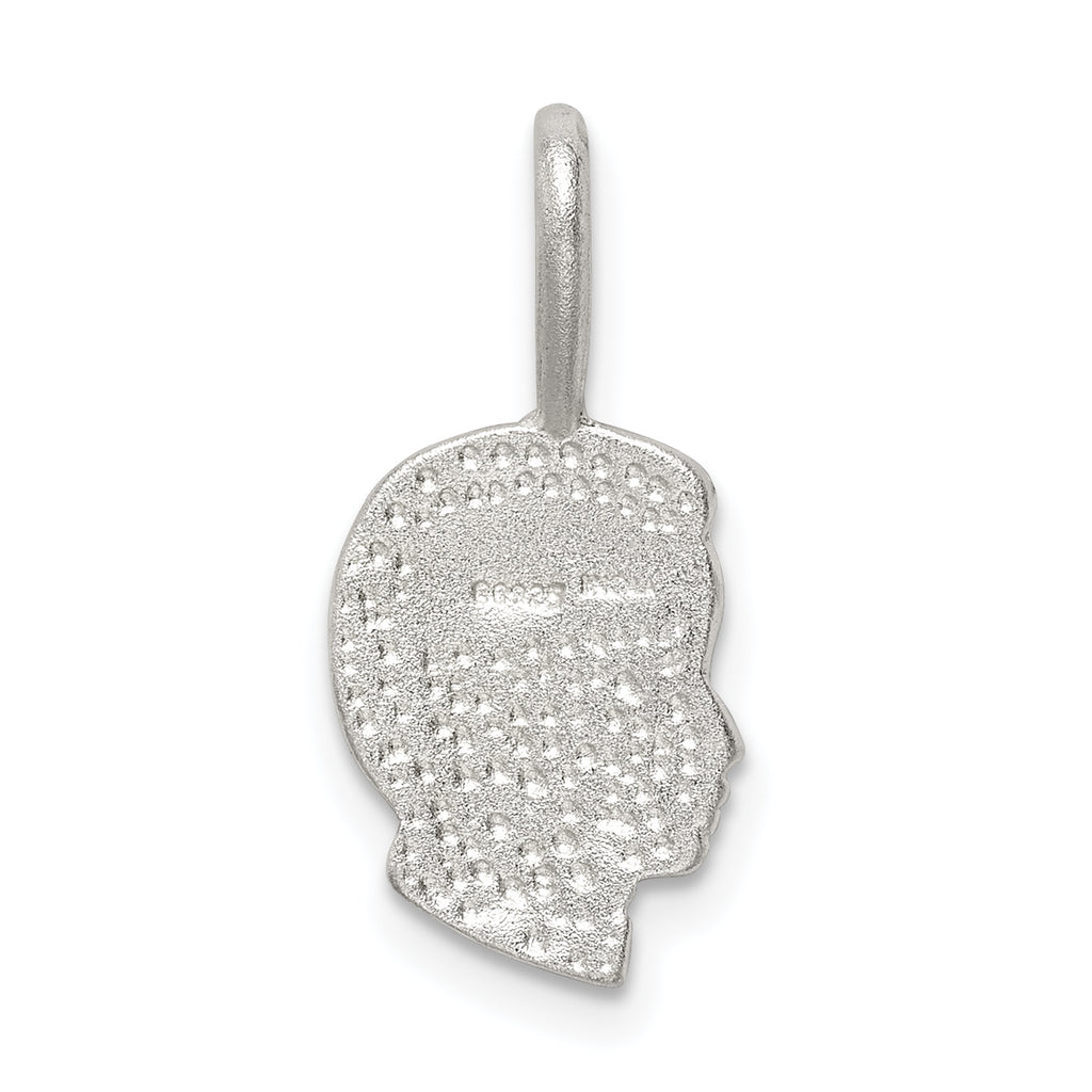Sterling Silver 925 Boy Head Charm with Polished Finish and Anti-Tarnish Protection