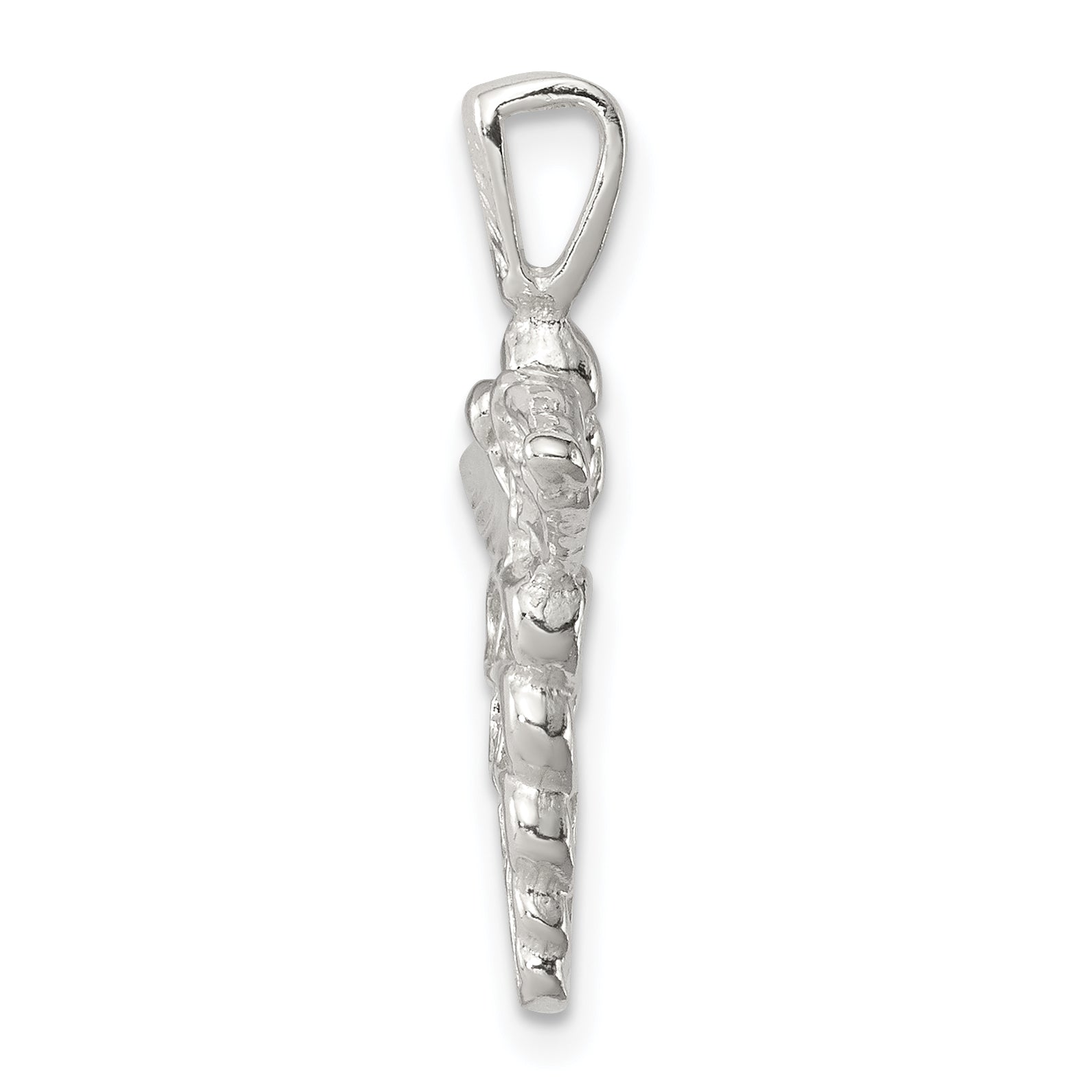 Sterling Silver 925 Caduceus Charm with Polished Anti-Tarnish 3D Design Secondary image