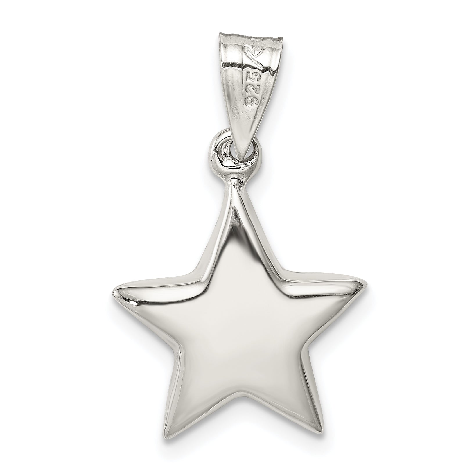 Sterling Silver 925 Star Charm with Solid Cast Design for Elegant Jewelry Styles
