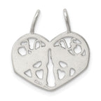 Sterling Silver 925 Mother Daughter Break-Apart Charm with Polished Finish