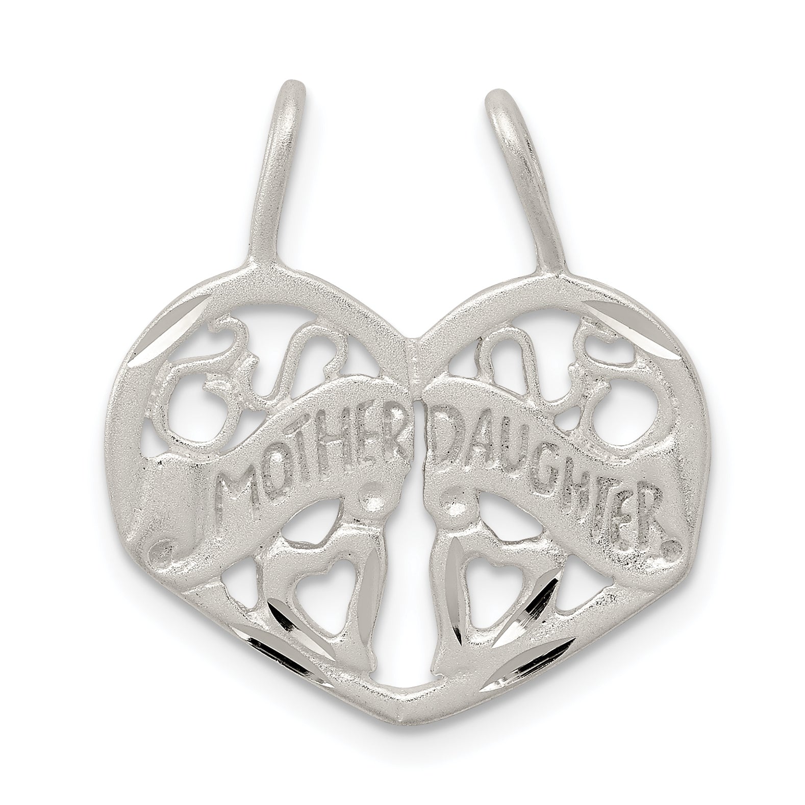 Sterling Silver Mother Daughter 2-piece break apart Charm Main image