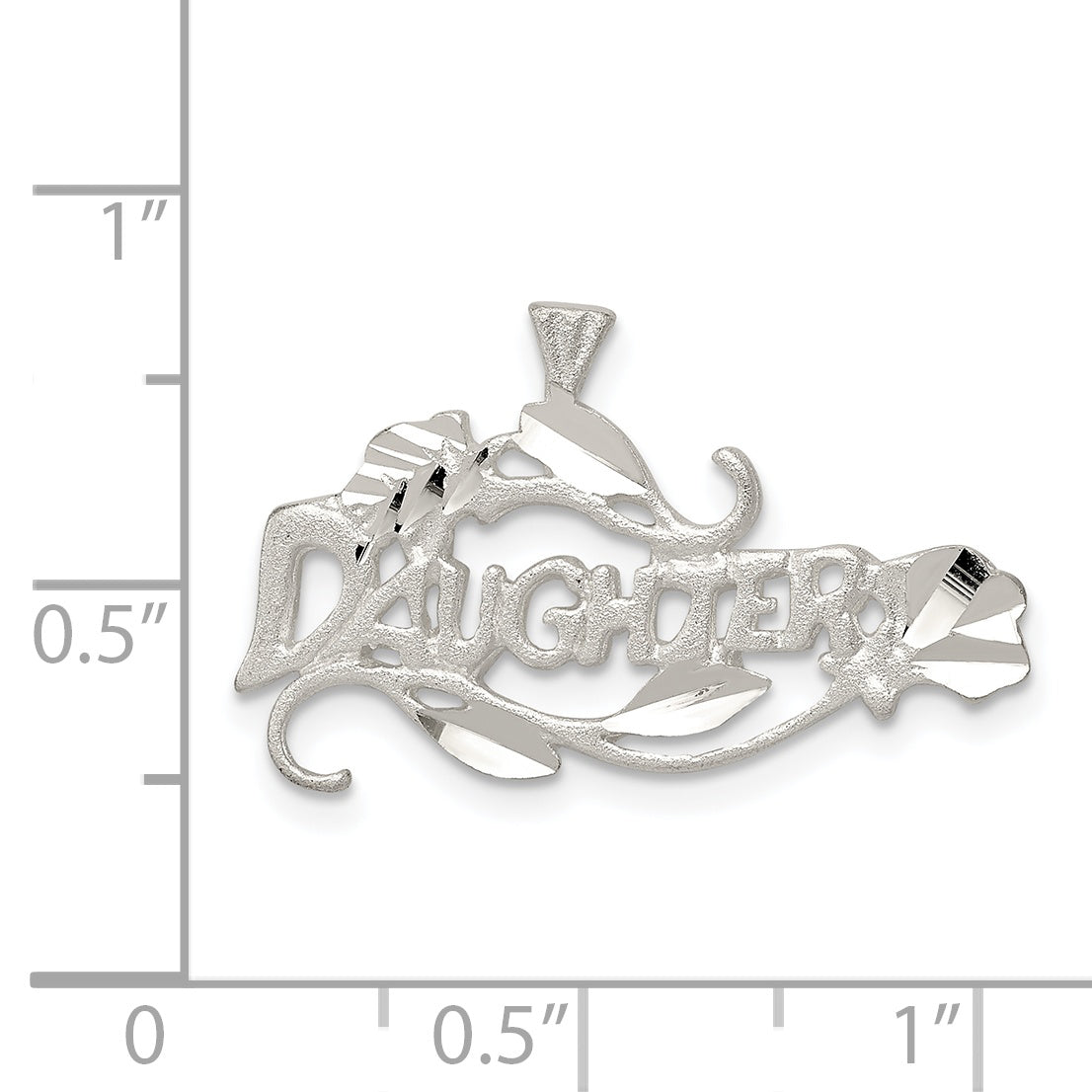 Sterling Silver 925 Polished Daughter Charm with Anti-Tarnish Finish