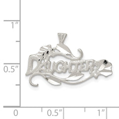Sterling Silver 925 Polished Daughter Charm with Anti-Tarnish Finish