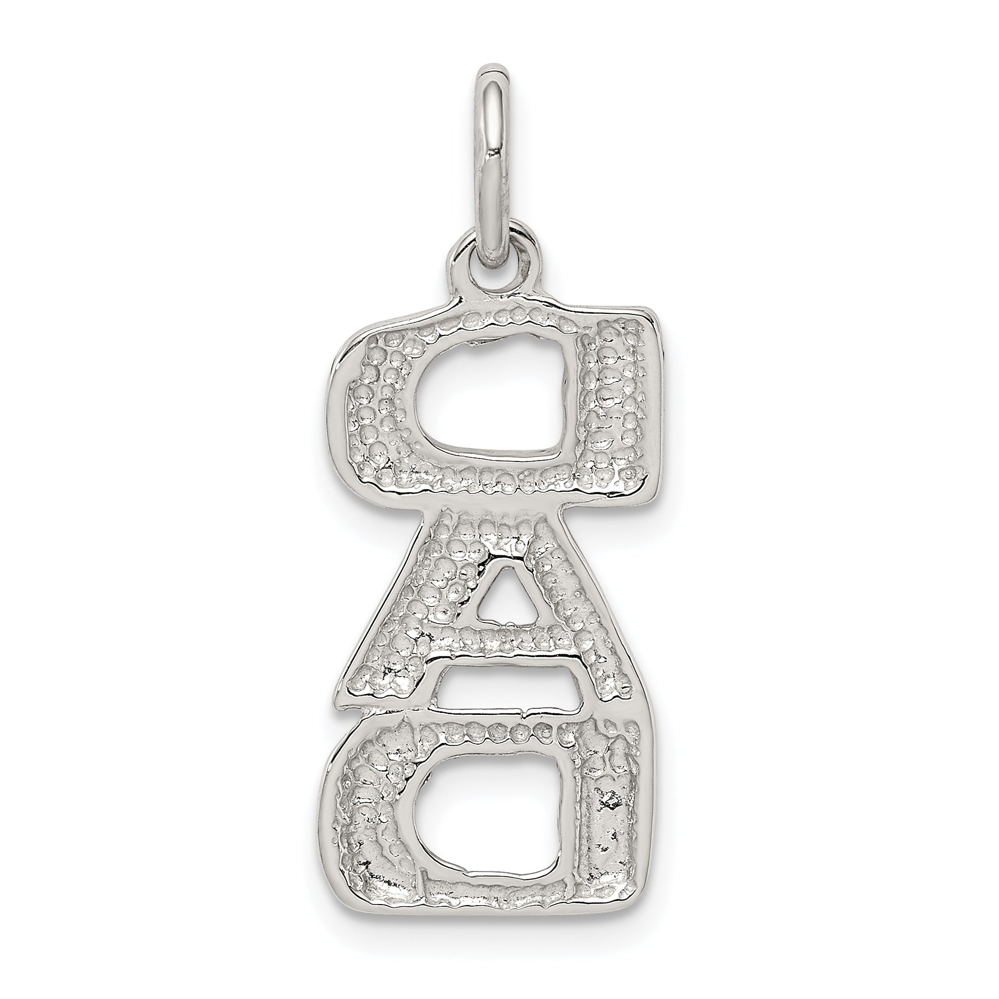 Sterling Silver 925 DAD Charm Polished Finish Men's Pendant