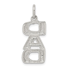 Sterling Silver 925 DAD Charm Polished Finish Men's Pendant