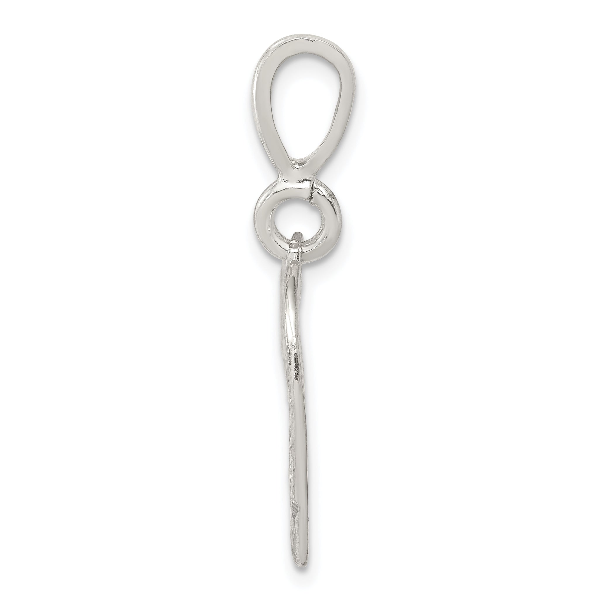 Sterling Silver 925 Sweet 16 Heart Charm with Polished Finish