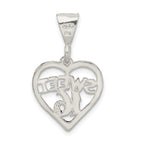 Sterling Silver 925 Sweet 16 Heart Charm with Polished Finish