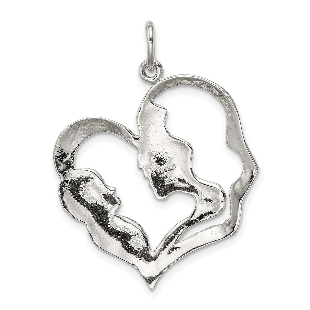Sterling Silver 925 Mother & Baby Pendant with Polished Anti-Tarnish Finish